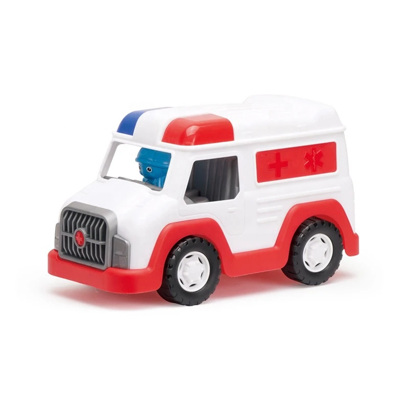 Red plastic Small ambulance car toy for child