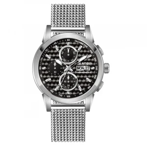 Replaceable Strap stainless Steel Case, Chronograph Gentleman Men Wrist Watches with Luminous Hands