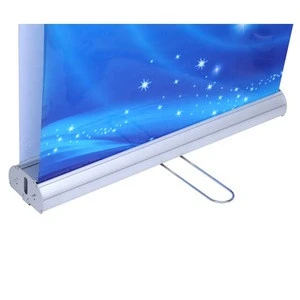 retractable portable silver display stand double side roll up banner 85x200cm