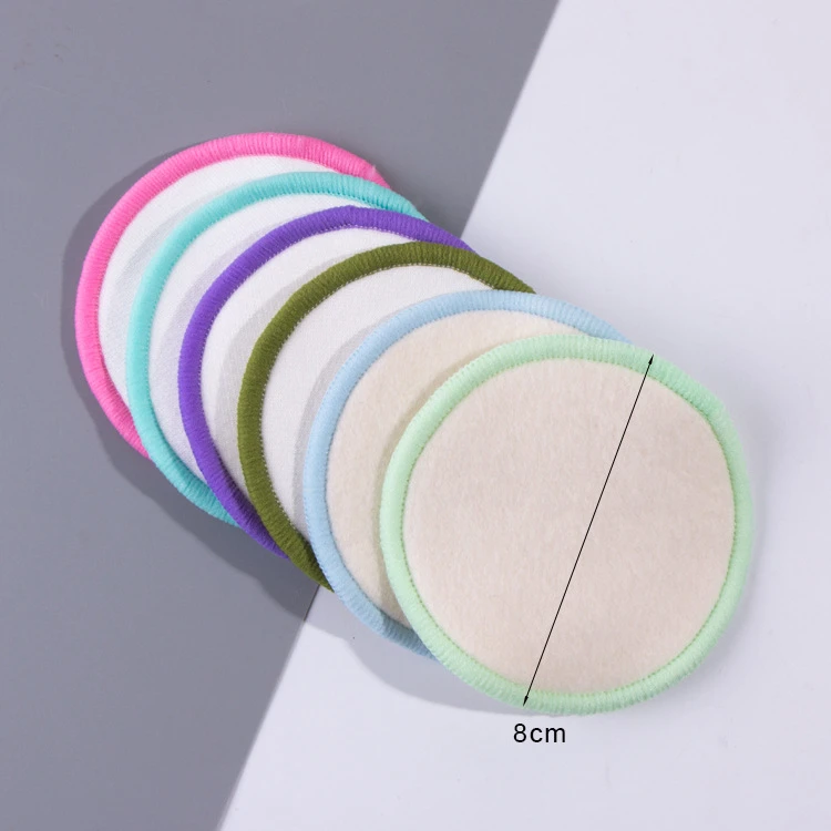 Reusable Facial Pads Natural Cotton Rounds Bamboo Makeup Remover Pads with Laundry Bag