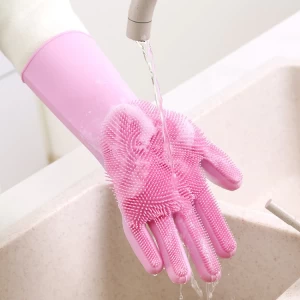 Reusable Silicone dishwashing kitchen oven gloves bath brushes sponges scrubbers