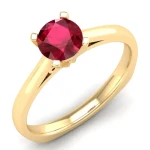 REYES High Quality 14K Gold Fashion Style Ruby Gemstone Ring Personalized Anniversary Gift with Moissanite Rings for Women