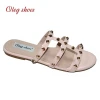 Rivet sandals slippers summer ladies simple flat sandals women flat casual shoes china cheap flat shoes