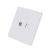 RJ45 Network Adapter+TV Antenna Coaxial Wall Mount Output Faceplate Panel Socket