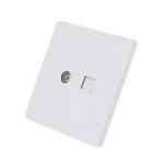 RJ45 Network Adapter+TV Antenna Coaxial Wall Mount Output Faceplate Panel Socket