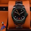 ROL black 316l stainless steel case green ring Lightning shape hand mechanical sport watch