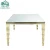 Import Romantic metal frame glass top rectangle stainless steel furniture for wedding table from China