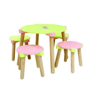 Round Table Kid And Round Chairs | Wooden Furniture For Kid High Quality Made In Vietnam