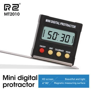RZ Angle Protractor Universal Bevel 360 Degree Mini Electronic Digital Protractor Inclinometer Tester Tools MT2010