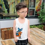 S17140A In stock boys summer cotton knitting pattern printed baby vest