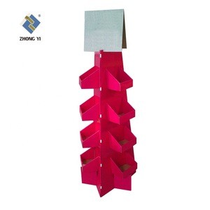 Sample Accept Floor Standing Home Decor Display Rack Cardboard Display Stand for Makeup Christmas Jewelry Lamp CD LED