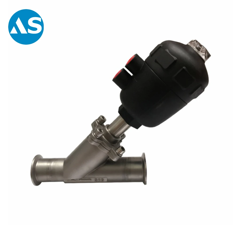Sanitary Stainless Steel SS304 1.5inch Pneumatic Actuator Angle Seat Valve