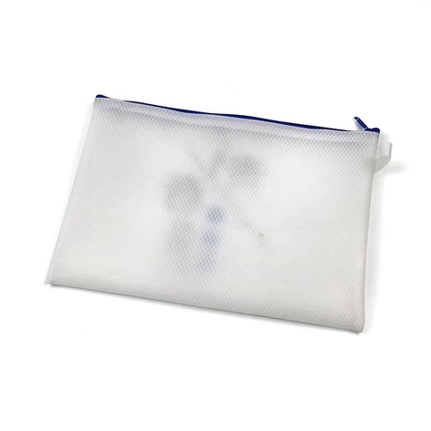 School supplier document plastic organizer bag clear mesh a4 zip lock travel file document bag