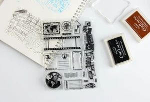 Scrapbooking Craft Sheet Card Set DIY Photo Album Account Transparent Silicone Romantic Vintage Transparent Rubber Clear Stamp