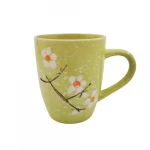 silk-screen printing ceramic mugs with flowers design