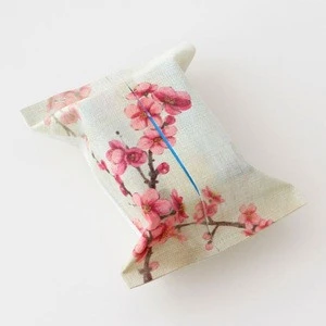 Simple fashion style linen cotton custom printed fancy tissue box