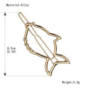Simple Hollow Oval Geometry Fish Smooth Side Clip Hairpin Hair Accessories Jewelry