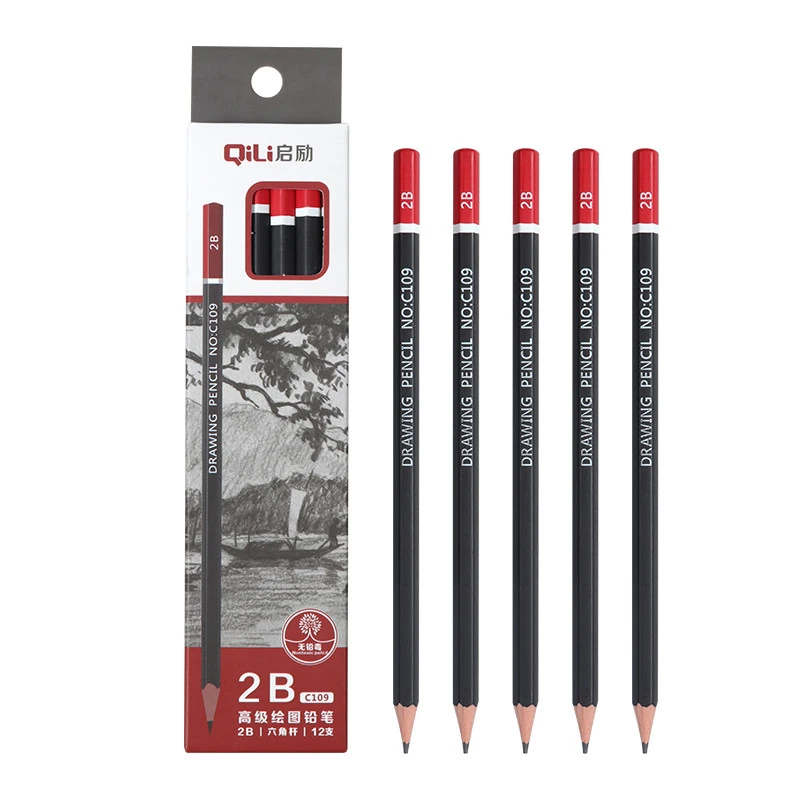 Sketch Drawing Wooden 3H 2H  HB  2B 3B 4B 5B 6B 8B 10B Charcoal Sketch Pencil