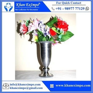Small Indoor Outdoor Trumpet Aluminium Metal Flower Vase Wedding Event Centerpiece Decoration Flower Pot