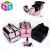 Import Small Portable foldable beauty vanity makeup cosmetic jewelry box organizer train case with trays drawers locks from China