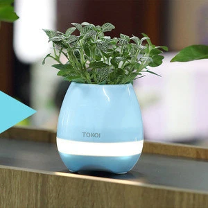 smart led blue tooth speaker Night Light Colorful Smart Music Flowerpot Touch Plant Piano Music Playing