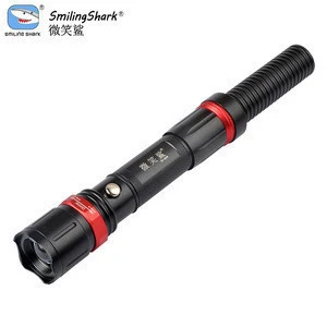 Smiling Shark XPE led promotion tactical flashlight self defensive bright light torch with 18650 rechargeable battery