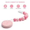 Soft BPA Free Silicon Newborn Baby Doll Pacifier Clip Cookie Silicone Beads Baby Teether