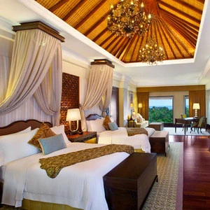 Solid ash wood bedroom furniture set for 5 star hotel furniture thailand