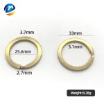 solid brass flat wire split key ring copper keychain accessories keyring
