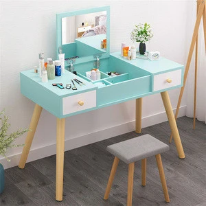 Solid wood modern dresser small household White make-up Dressing Table creative bedroom dresser With Mirror