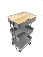 Special Design Unique Four-Wheel Platform 3 Tier Metal Jeep Cart For Storage