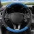 Import sports steering wheel cover Universal Size M 37-38cm Blue and Black from China