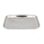 Stainless Steel Grill Basket Grill Topper Tray Grilling Pan Stainless Steel Great for BBQ Fish Veggies