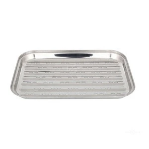 Stainless Steel Grill Basket Grill Topper Tray Grilling Pan Stainless Steel Great for BBQ Fish Veggies