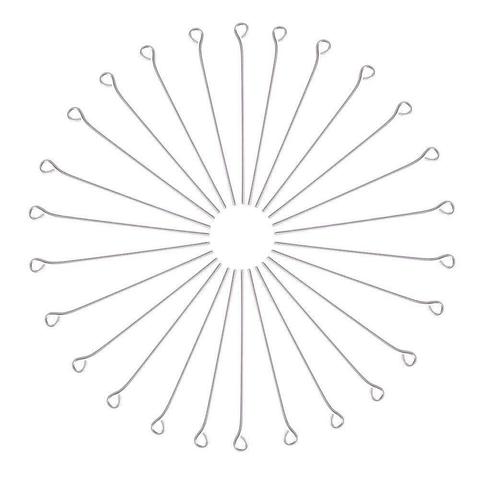 Buy Stainless Steel Silver Tone Wire Eye Pins Smooth Loop Findings Head ...