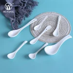 Super white color ceramic mini salt coffee tea spoon with different size