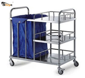 TC-574 Stainless Steel Round Tube  Hospital Hotel dressing cart trolley