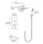 Import Telephone Design Deck Mounted Brass Dual Handles Shower Faucet Set from China