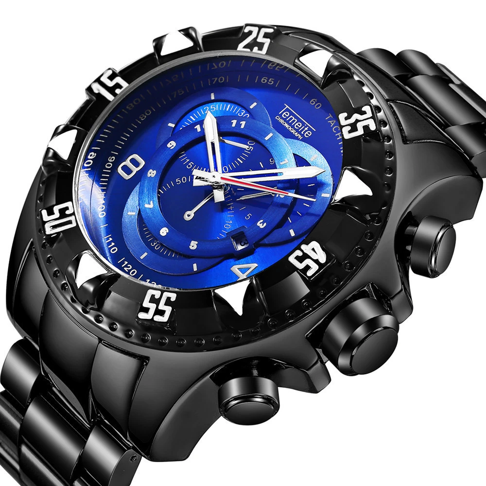 Temeite 020G hot sell Men&#39;s watches Luxury Gold Watch Men Big Dial Quartz Watch 2020 NEW wristwatches men