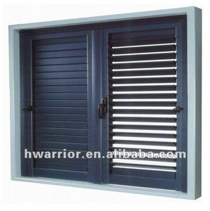 thermal insulated aluminium window with shutters exterior