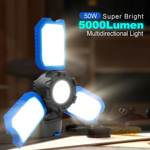 Three-Head Commercial Laser Work Light with LED Magnetic Base Cold White Emission for Car Repair