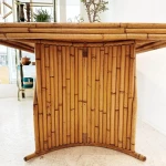 Top choice classic style rattan stack frame dining table natural rattan table outdoor home decoration