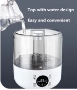 Top Filling ABS Temperature Display Humidifier 3L Cool Mist Ultrasonic Humidifier