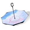 Top grade anti-bone umbrella with double straight bar reverse umbrella