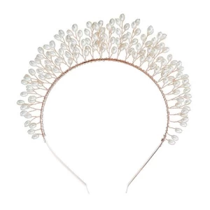 Top Quality Bridal Jewelry Wedding Headband Hot Selling Handmade Pearls Hairband Latest Design Fashion Women Head Bands