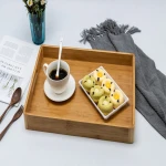 Trays wholesale Natural bamboo color bamboo wooden serving tray