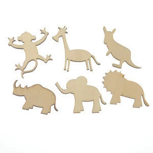 Tropical party supplies baby shower safari theme animal toys unfinished wood cutout shapes
