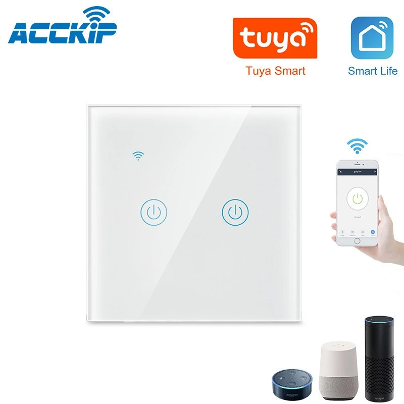 Tuya APP High Quality Smart Switch Touch Switch For EU UK Standard Smart Wifi Wireless Wall Switch Home Automation