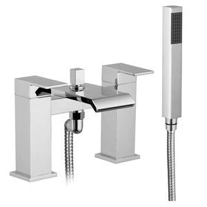 UK Monobloc Bath Filler Mixer Tap Waterfall Bathroom Shower Faucet with Hand Shower Head
