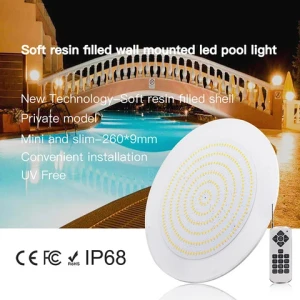 Underwater Light Soft Resin Filled Shell 42W RGB wifi Flexible wall mounted Swimming Pool Lamp Piscina